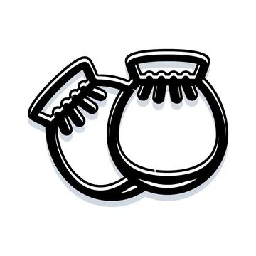 Castanets outline drawing creating rhythmic folk music Illustrazione stock