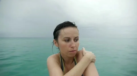 Castaway on a dingey Video stock 11844353