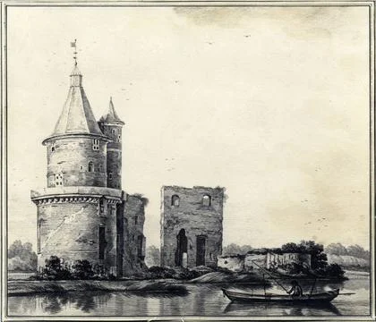 The Casteel van Wijk bij Duursteede as it showed ZIG in the year 1783 ment... 写真素材