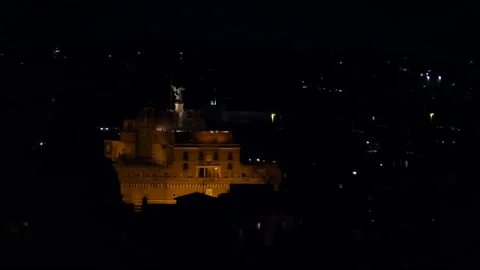 Castel Sant Angelo at Night Stock Footage 162403829