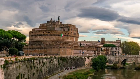 Castel Sant'Angelo, Rome , Timelapse Vídeos de archivo 122871413