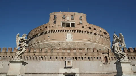 Castel Sant'Angelo In Rome wide angle 스톡 동영상 148746903