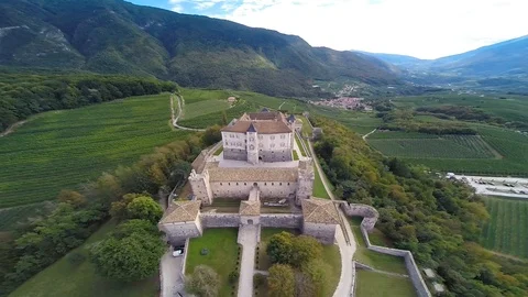 Castel Thun Seen from the drone Stock Footage 92499737