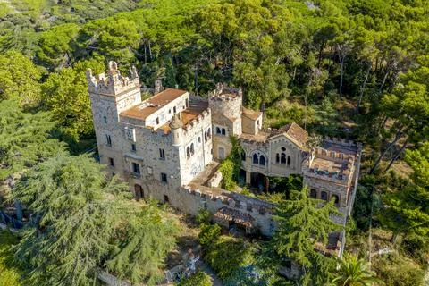 Castell de Can Jaumar in Cabrils Catalonia, Spain 库存照片