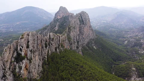 Castellets mountains range and forest in Alicante, Spain. Stock Footage 237048254