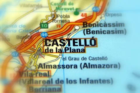 Castello on a map Stock Photos