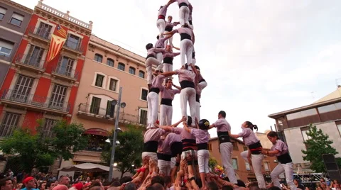 Castells in Terrassa, Spain Stock Footage 40627613
