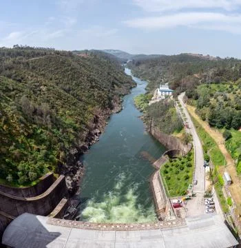 Castelo de Bode Dam in Tomar, Portugal Stock Photos