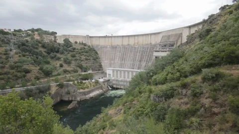 Castelo do Bode Dam Three Shots Perspective 스톡 동영상 111329491