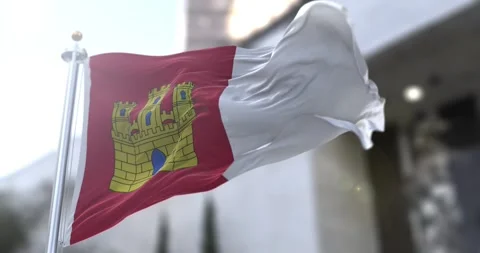 Castile la mancha flag waving-seamless-loop-4k-60fps Stock Footage 344426640