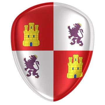 Castilla Leon flag icon Stock Illustration