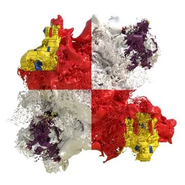 Castilla Leon flag liquid Stock Illustration