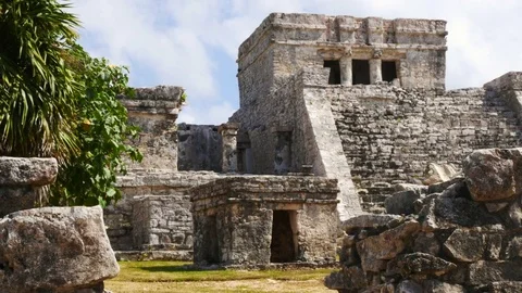 Castillo 2 at Tulum Ruins Stock Footage 72976213