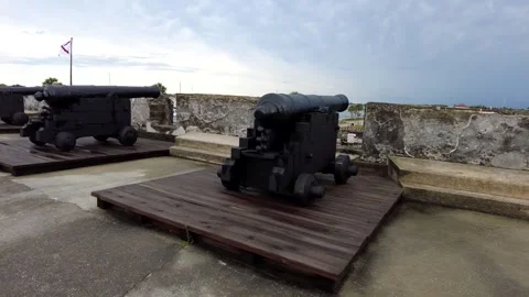 Castillo de San Marcos cannons Vídeo Stock 244889302