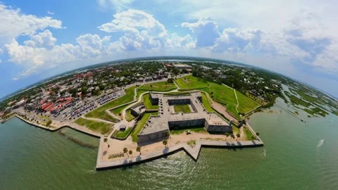 Castillo De San Marcos St Augustine Florida aerial drone video 2026 Vídeo Stock 337917150