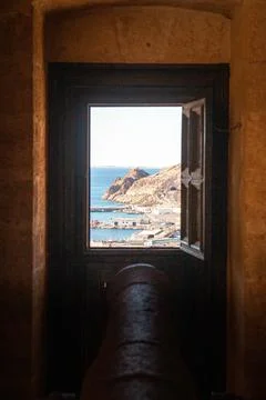 Castillo de San Telmo view from the Medieval castle Alcazaba of Almeria Foto stock