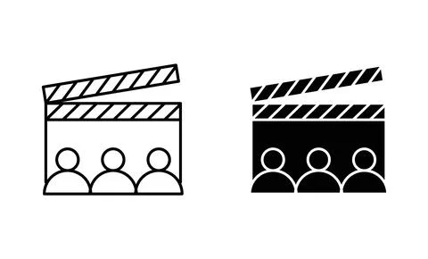 Casting call outline icon collection or set. Casting call Thin vector line ar Stock Illustration