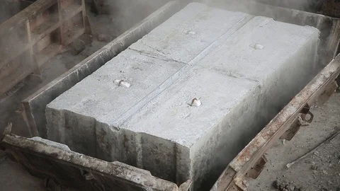 Casting of concrete products using molds. Video stock 104193819
