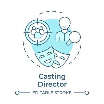 Casting director multi color concept icon Stock Illustration
