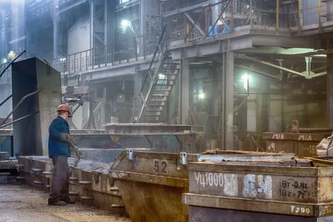 Casting ferroalloy factory Stock-Fotos