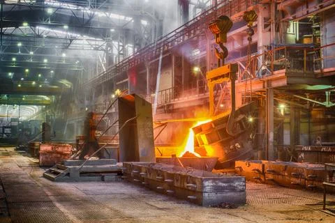 Casting ferroalloy factory Stock Photos
