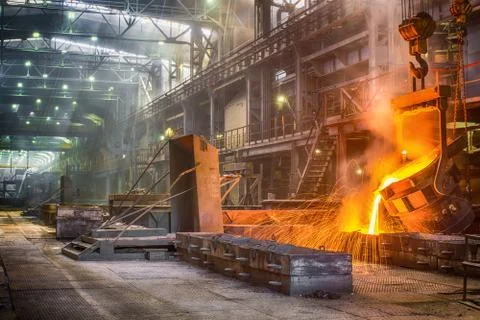 Casting ferroalloy factory Stock Photos