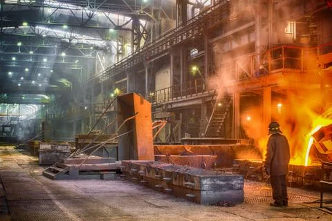Casting ferroalloy factory Stock Photos