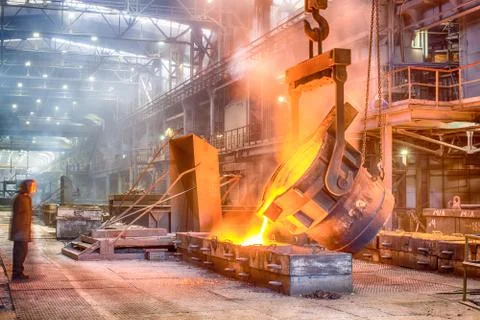 Casting ferroalloy factory Stock Photos