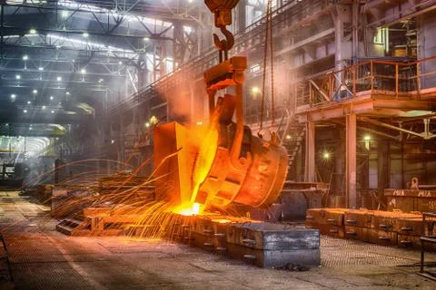 Casting ferroalloy factory Stock Photos