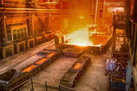 Casting ferroalloy factory Stock Photos