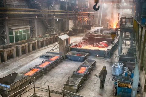 Casting ferroalloy factory Stock Photos