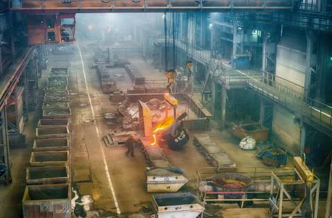 Casting ferroalloy factory Stock Photos
