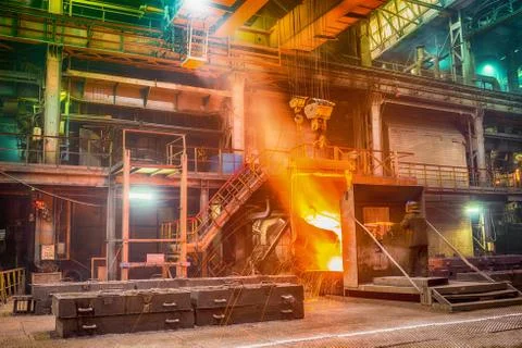 Casting ferroalloy factory Stock Photos