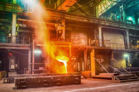 Casting ferroalloy factory Stock Photos