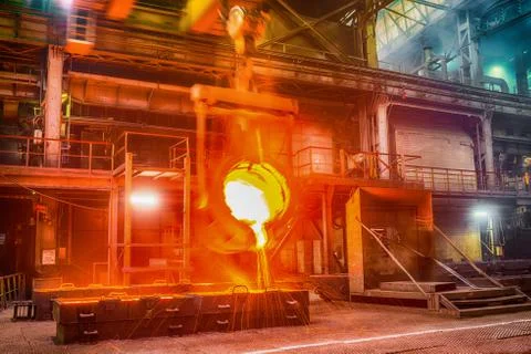 Casting ferroalloy factory Stock Photos