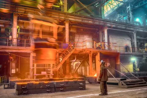 Casting ferroalloy factory Stock Photos