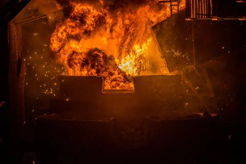 Casting ferroalloy factory Stock Photos