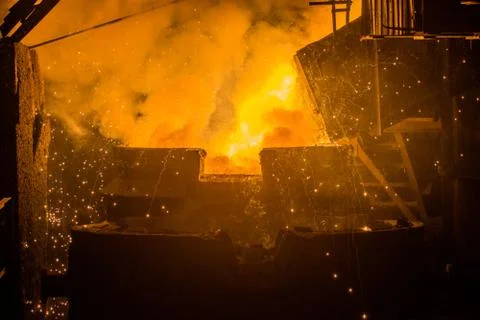 Casting ferroalloy factory Stock Photos