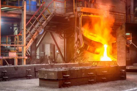 Casting ferroalloy factory Stock Photos