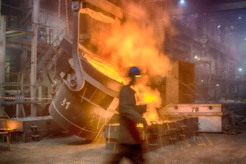 Casting ferroalloy factory Stock Photos