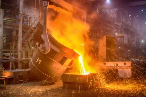 Casting ferroalloy factory Stock Photos