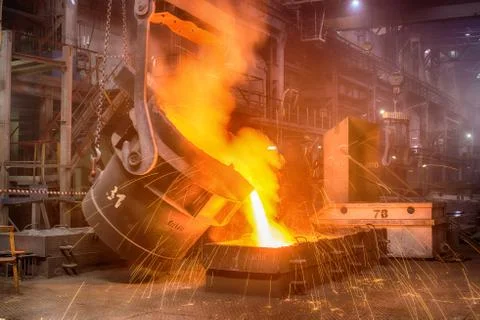 Casting ferroalloy factory Stock Photos