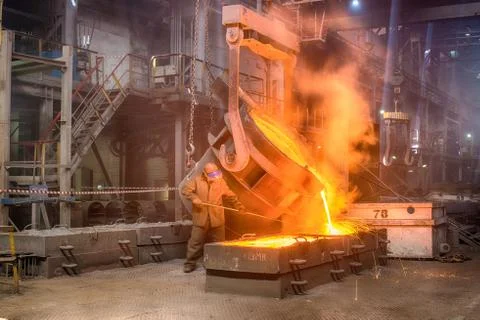 Casting ferroalloy factory Stock Photos