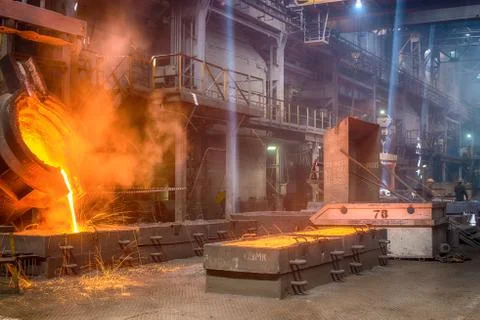 Casting ferroalloy factory Stock Photos