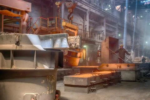 Casting ferroalloy factory Stock Photos
