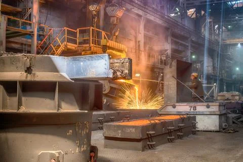 Casting ferroalloy factory Stock Photos
