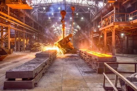 Casting ferroalloy factory Stock Photos