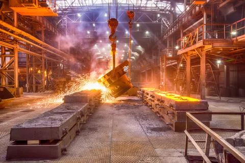 Casting ferroalloy factory Stock Photos
