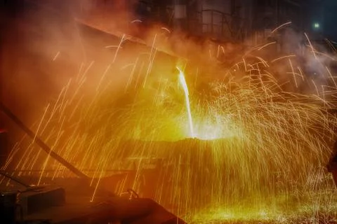Casting ferroalloy factory Stock Photos