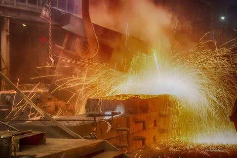 Casting ferroalloy factory Stock Photos